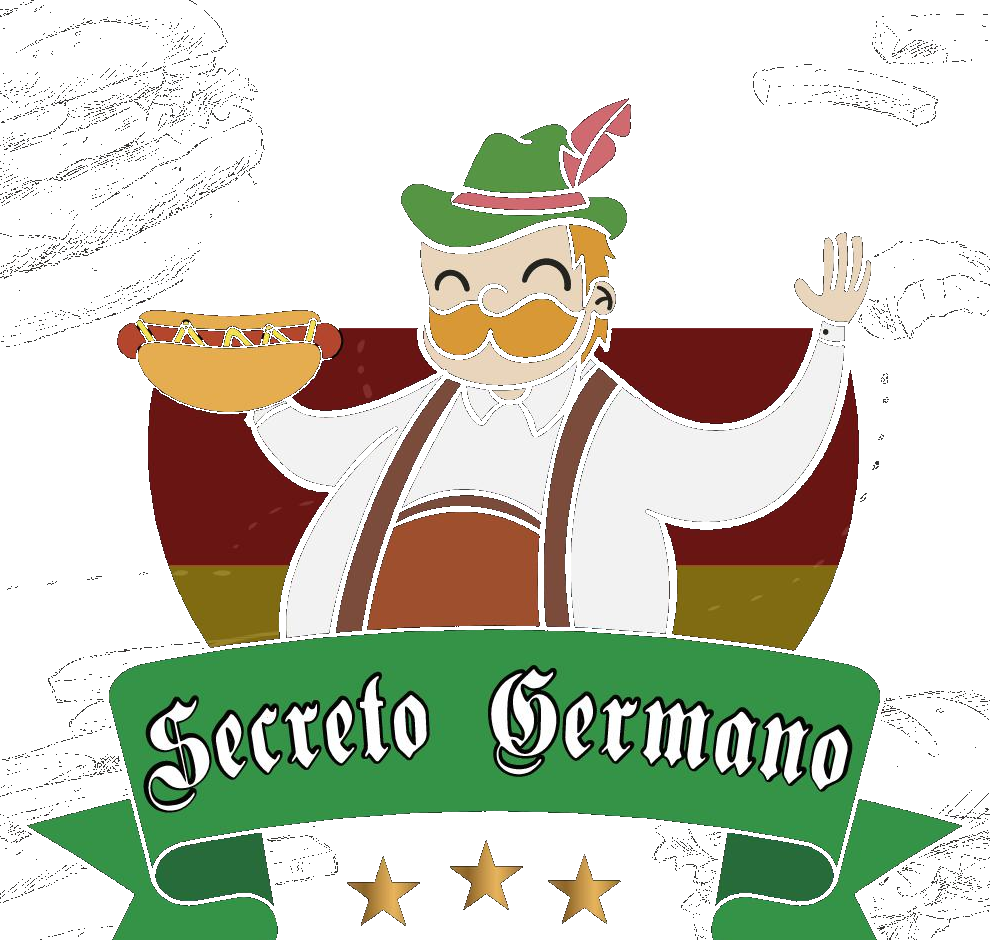 Emblema de Secreto Germano: mozo bávaro con salchicha